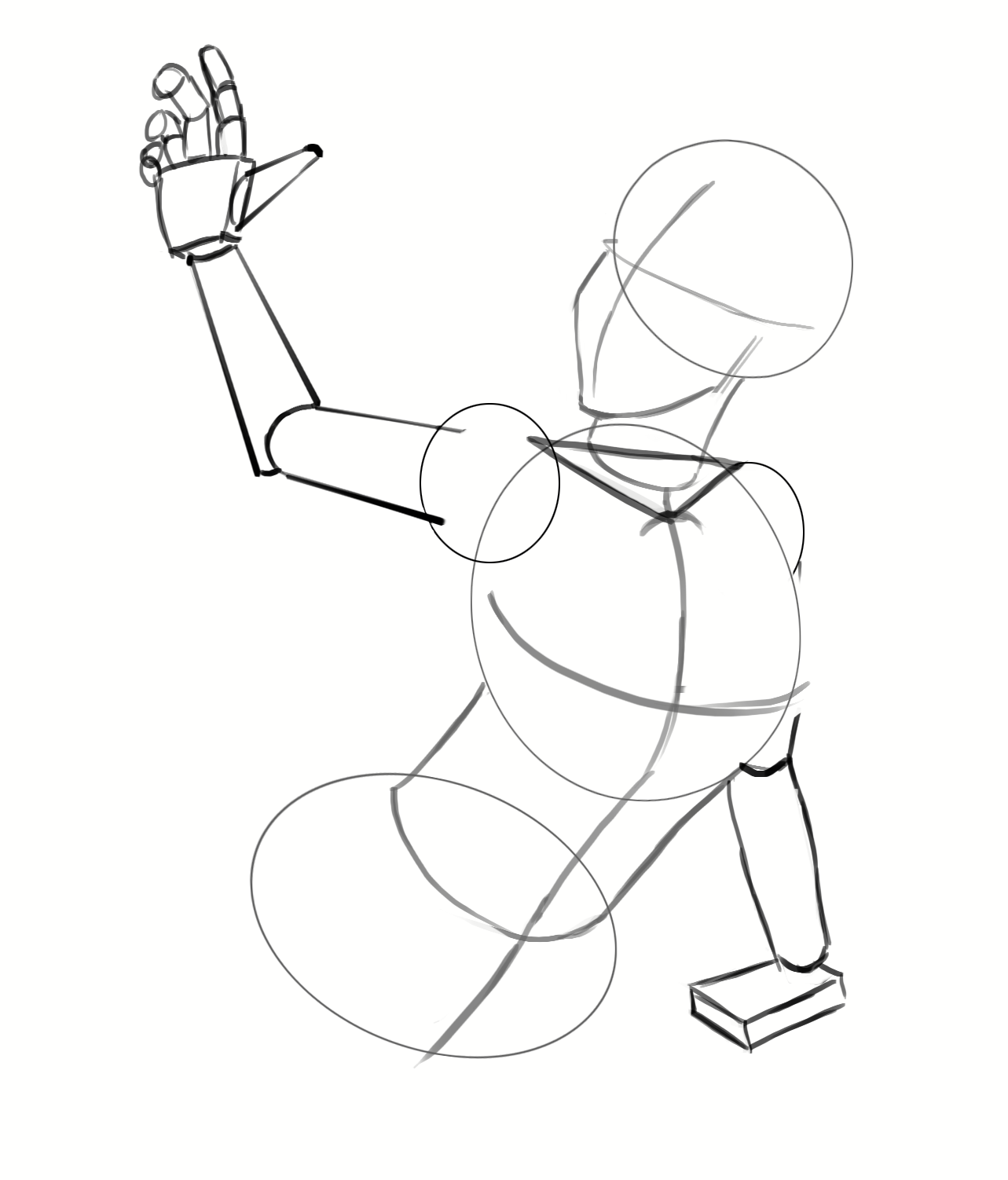 Dessiner le croquis des doigts de la sirène