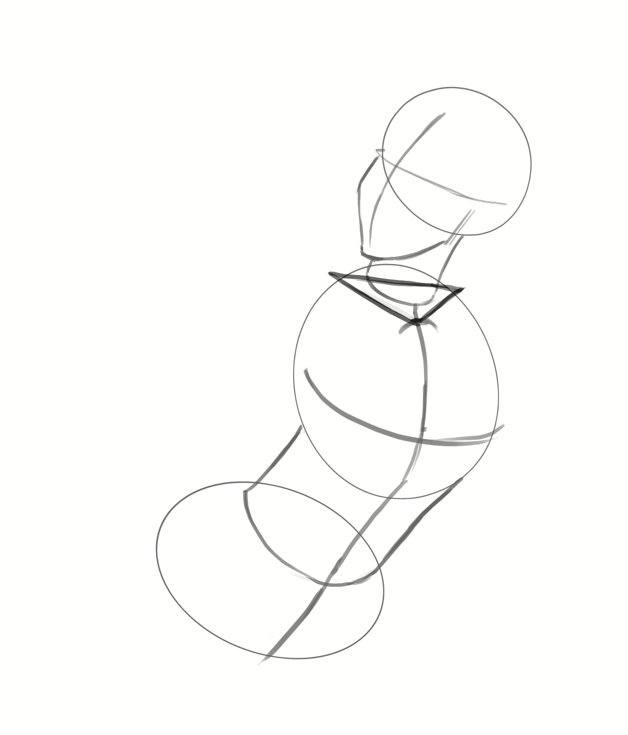 Dessiner le croquis des épaules de la sirène 1