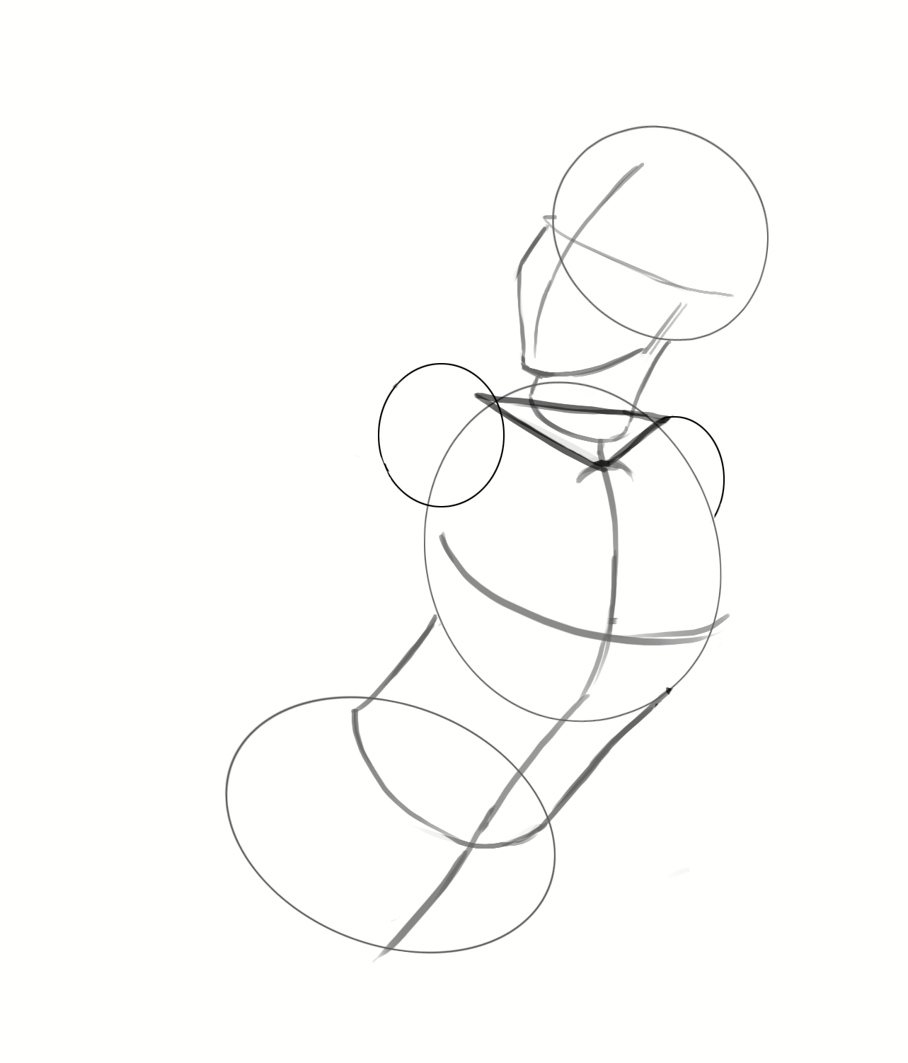 Dessiner le croquis des épaules de la sirène