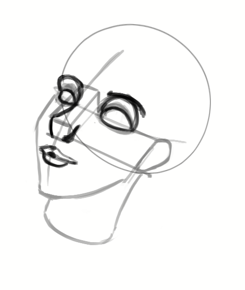 Dessiner les détails du visage de la sirène