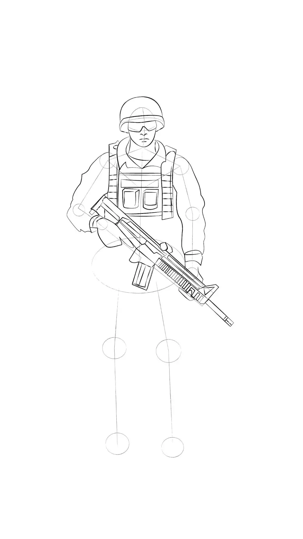 dessin du gilet d’un soldat