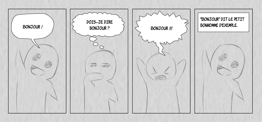 dessin des bulles d’une page de bd