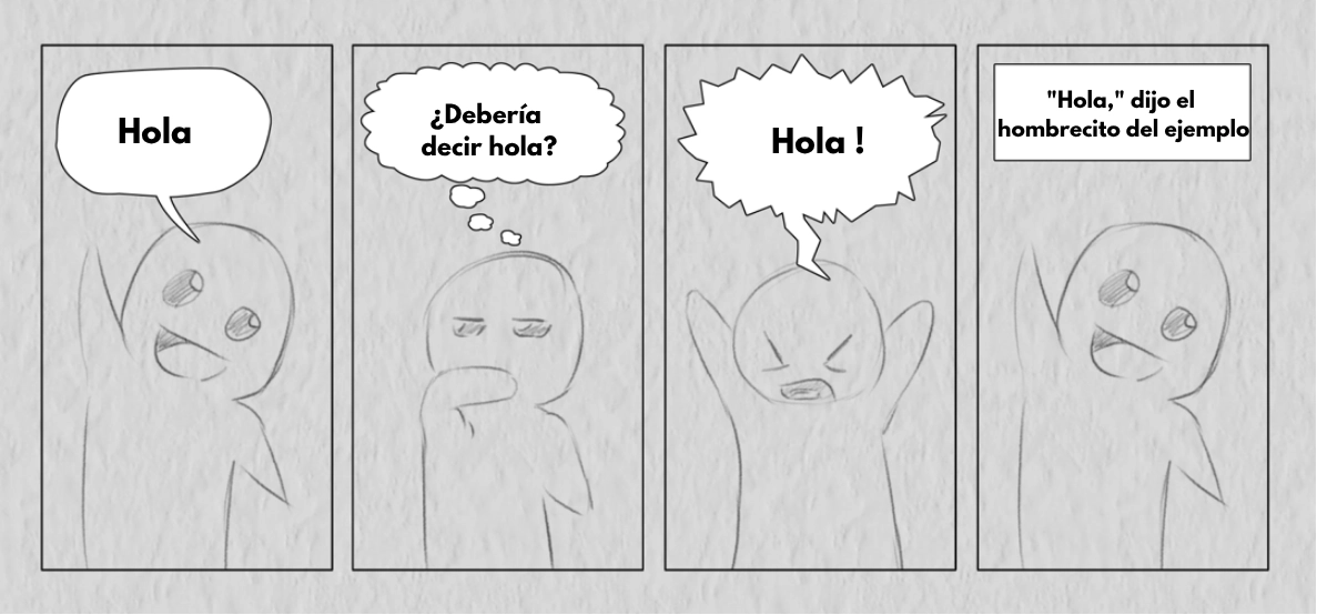 dibujo de burbujas en una página de cómic