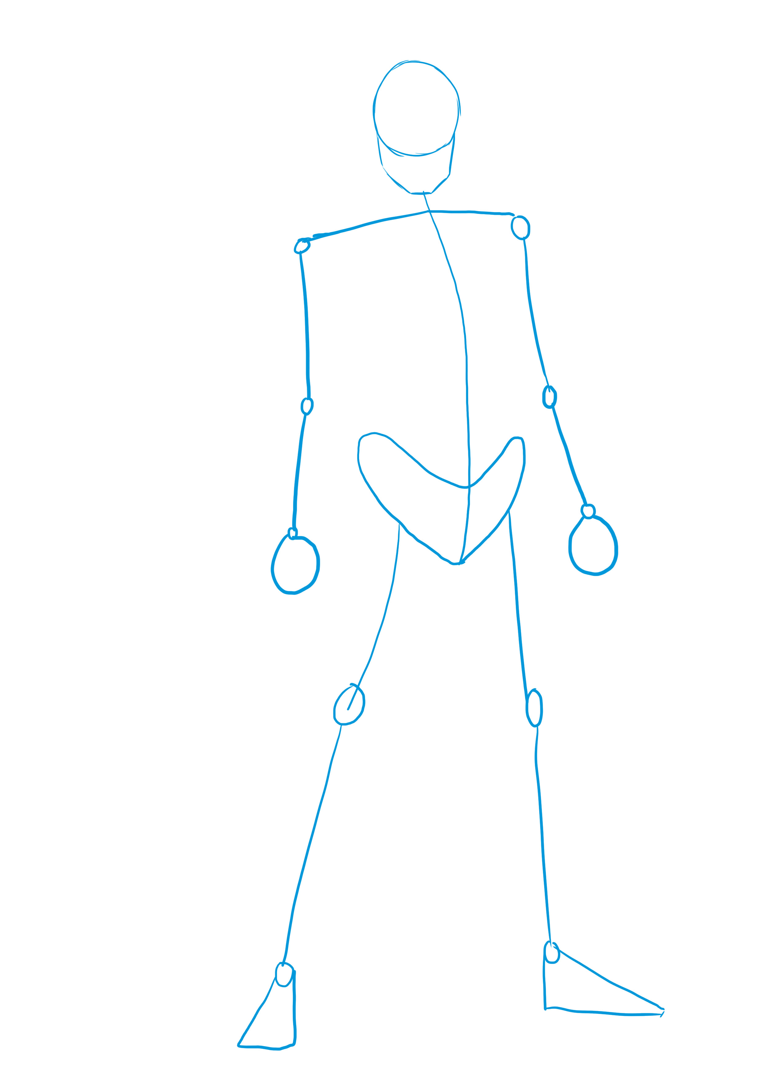 dessiner la base des bras d'un super héros