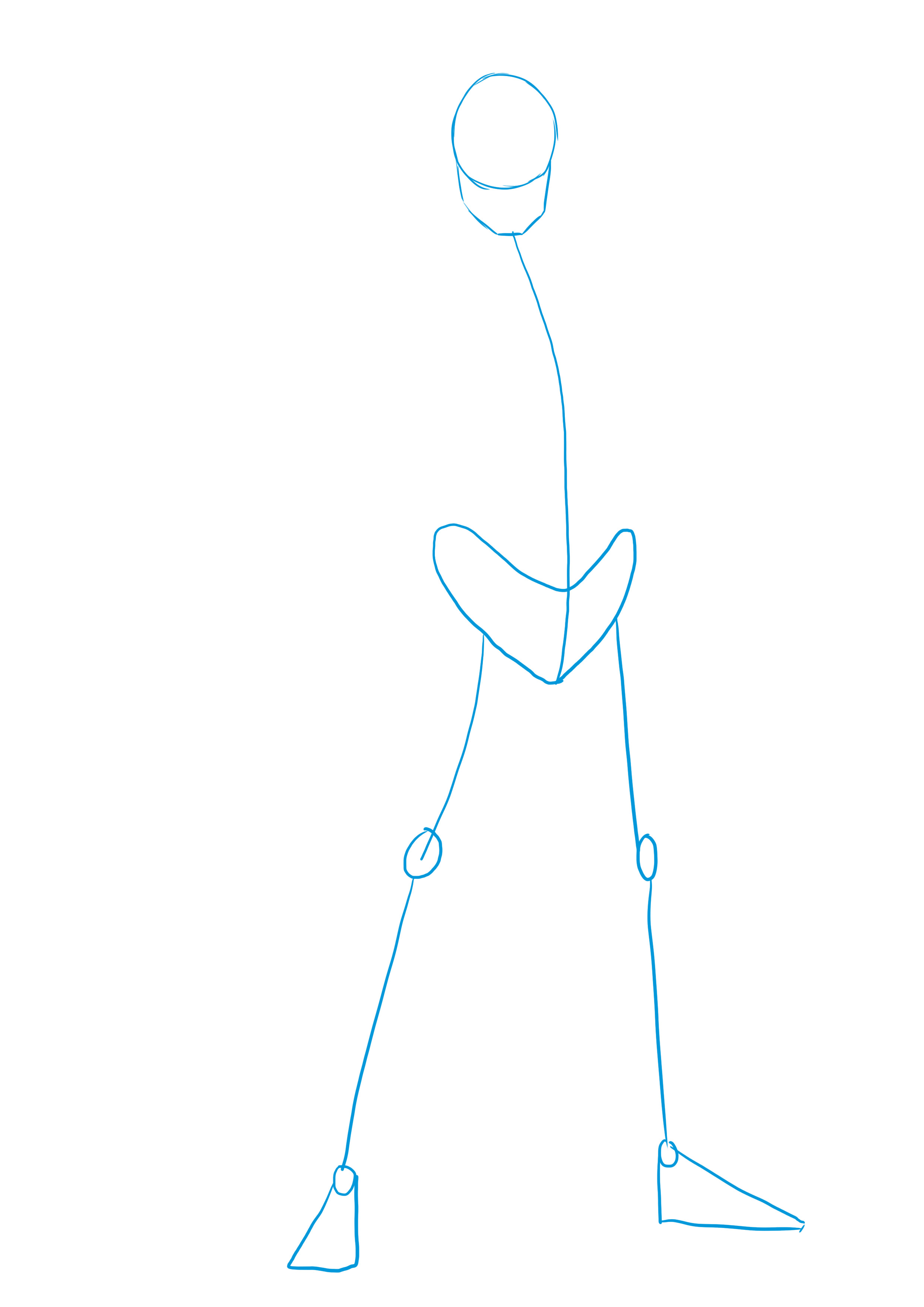 dessiner la base des jambes d'un super héros