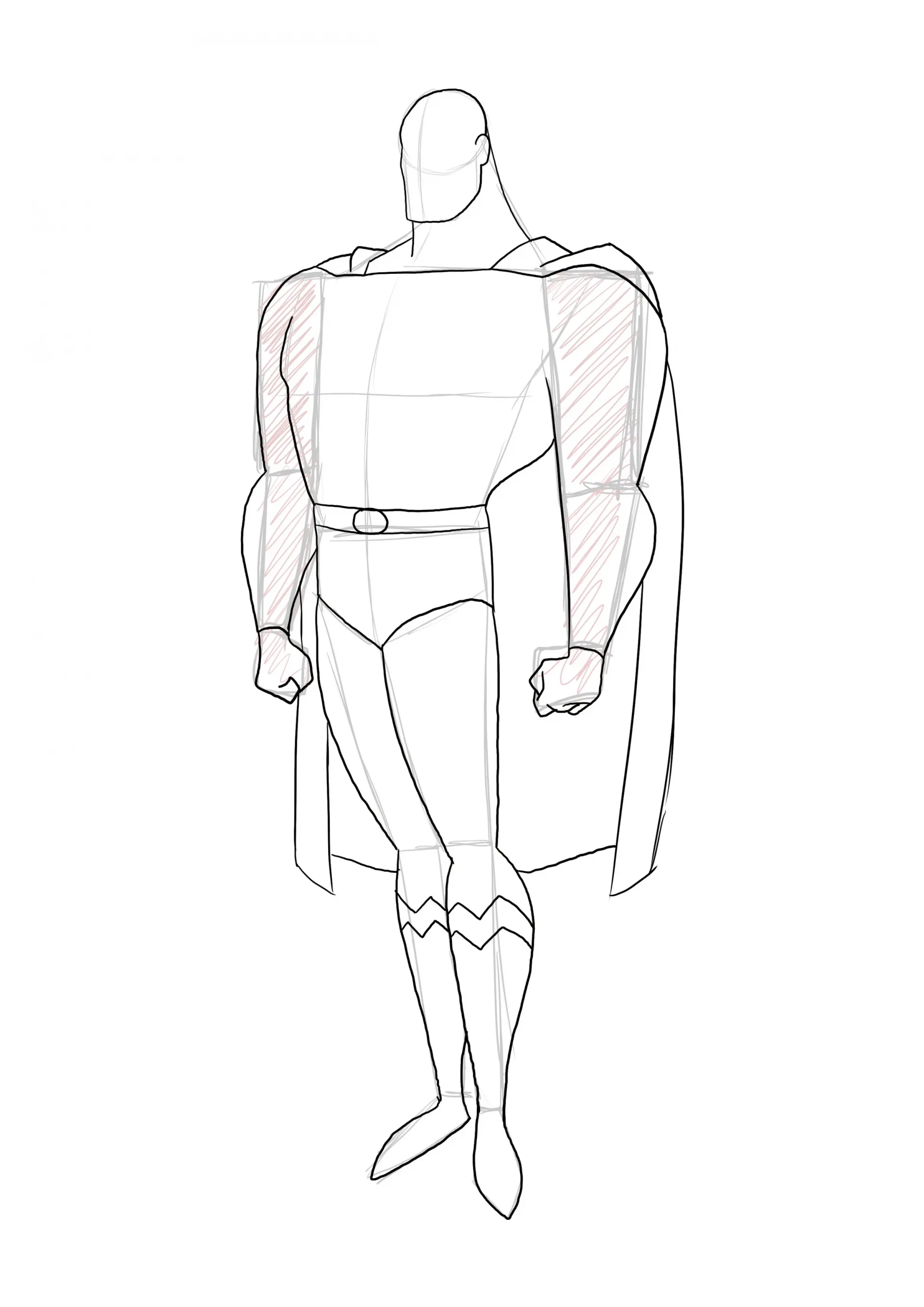 Supermans Stiefel zeichnen