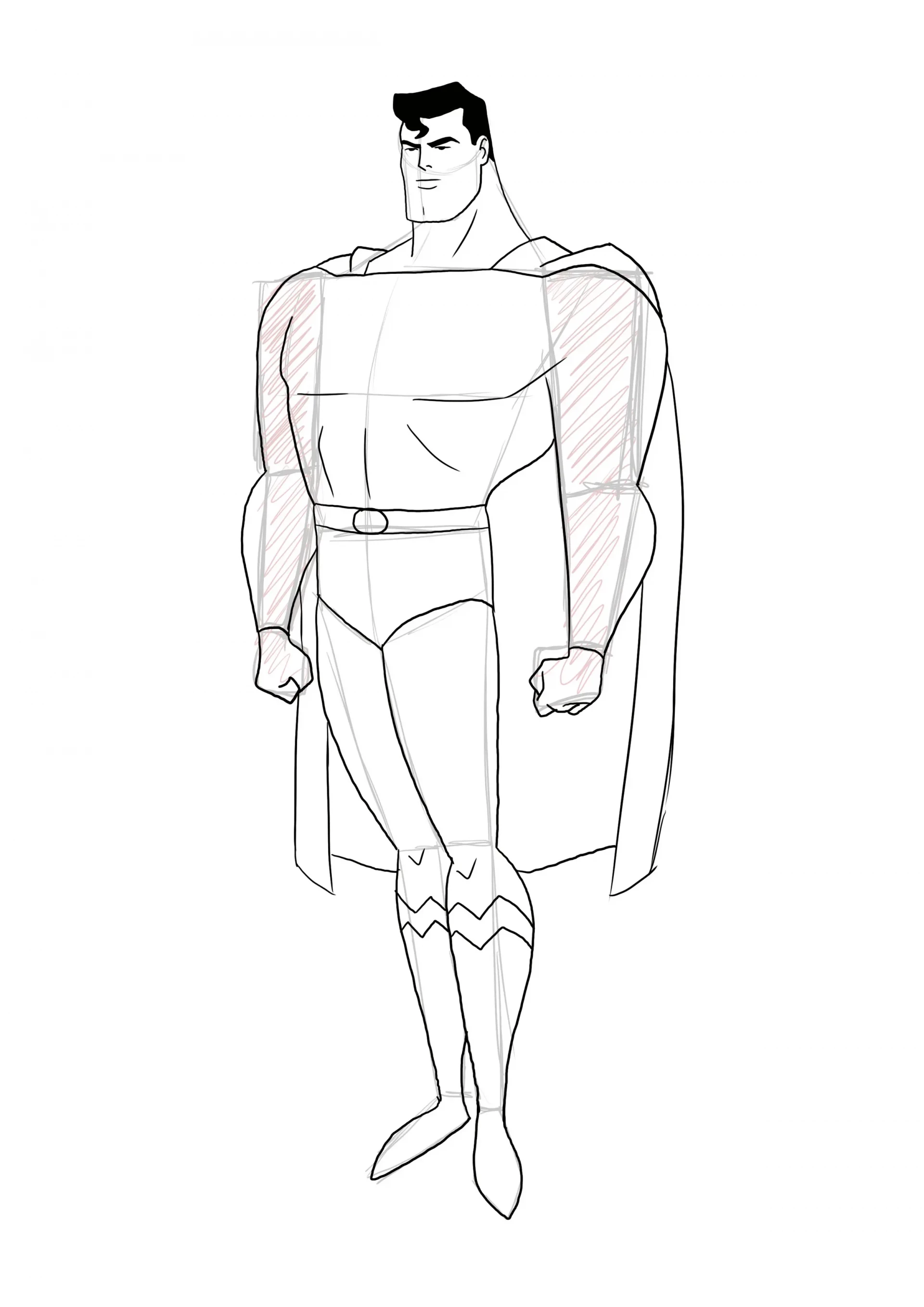 Details von Superman zeichnen