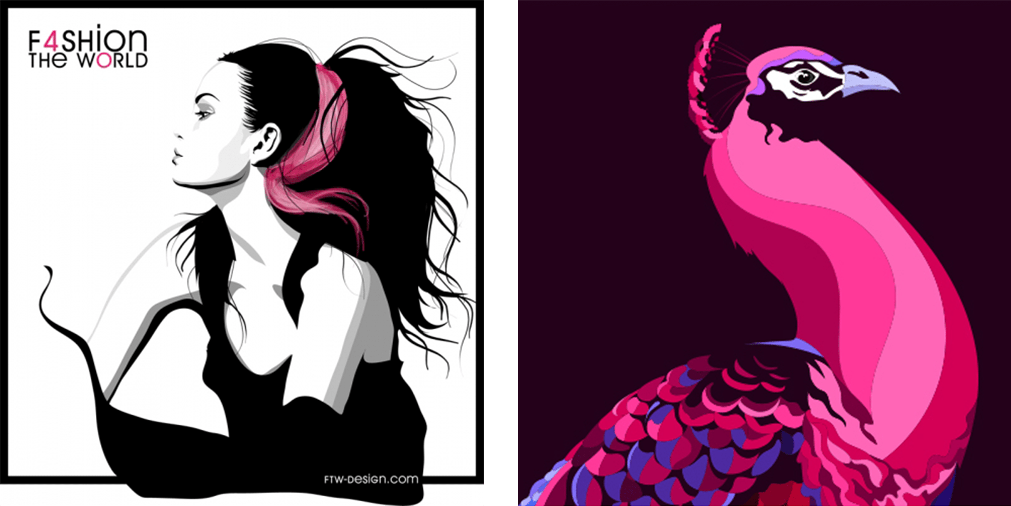 exemples de dessins réalisés avec un logiciel vectoriel 2