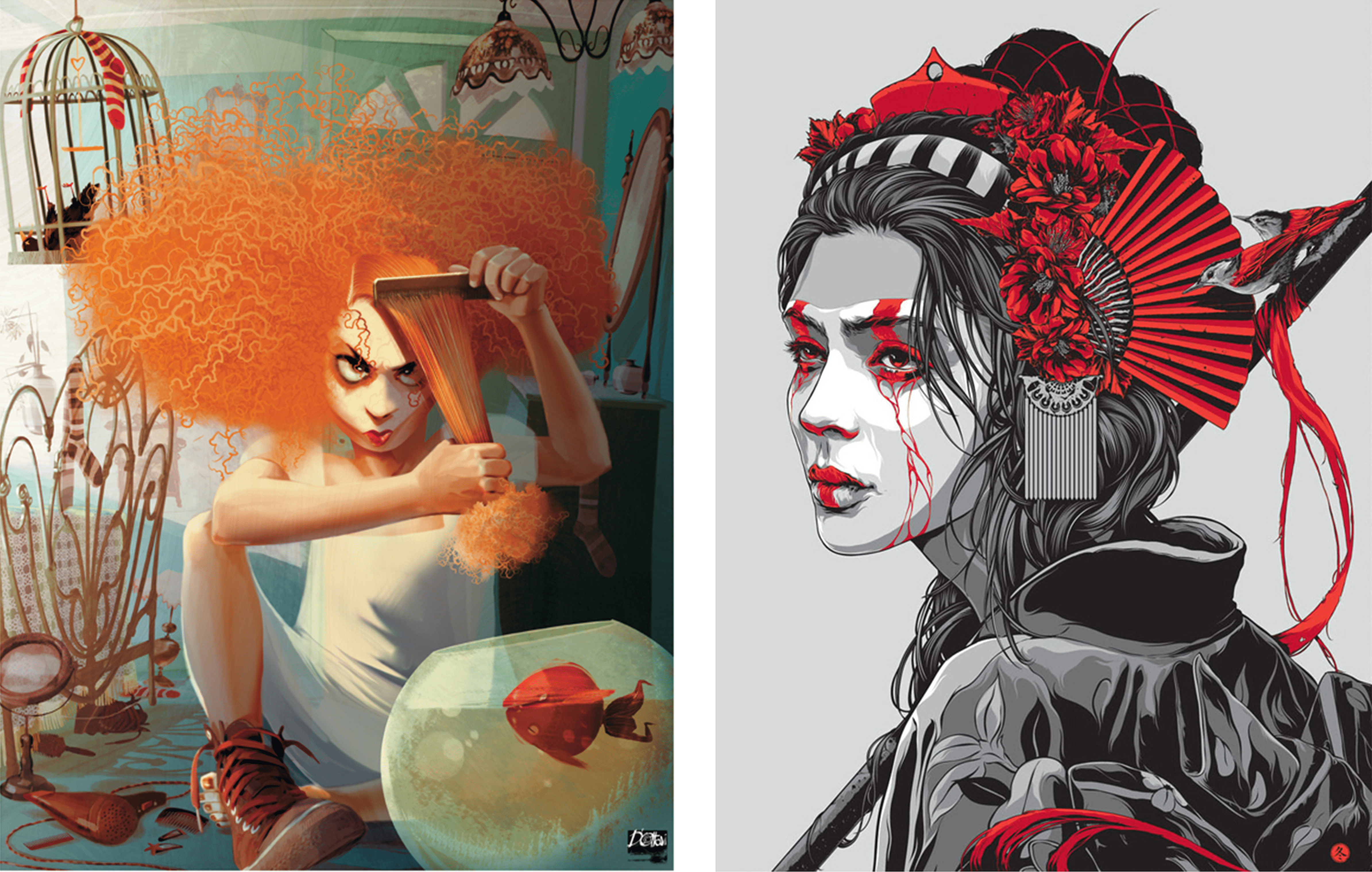 exemples de dessins réalisés avec un logiciel vectoriel