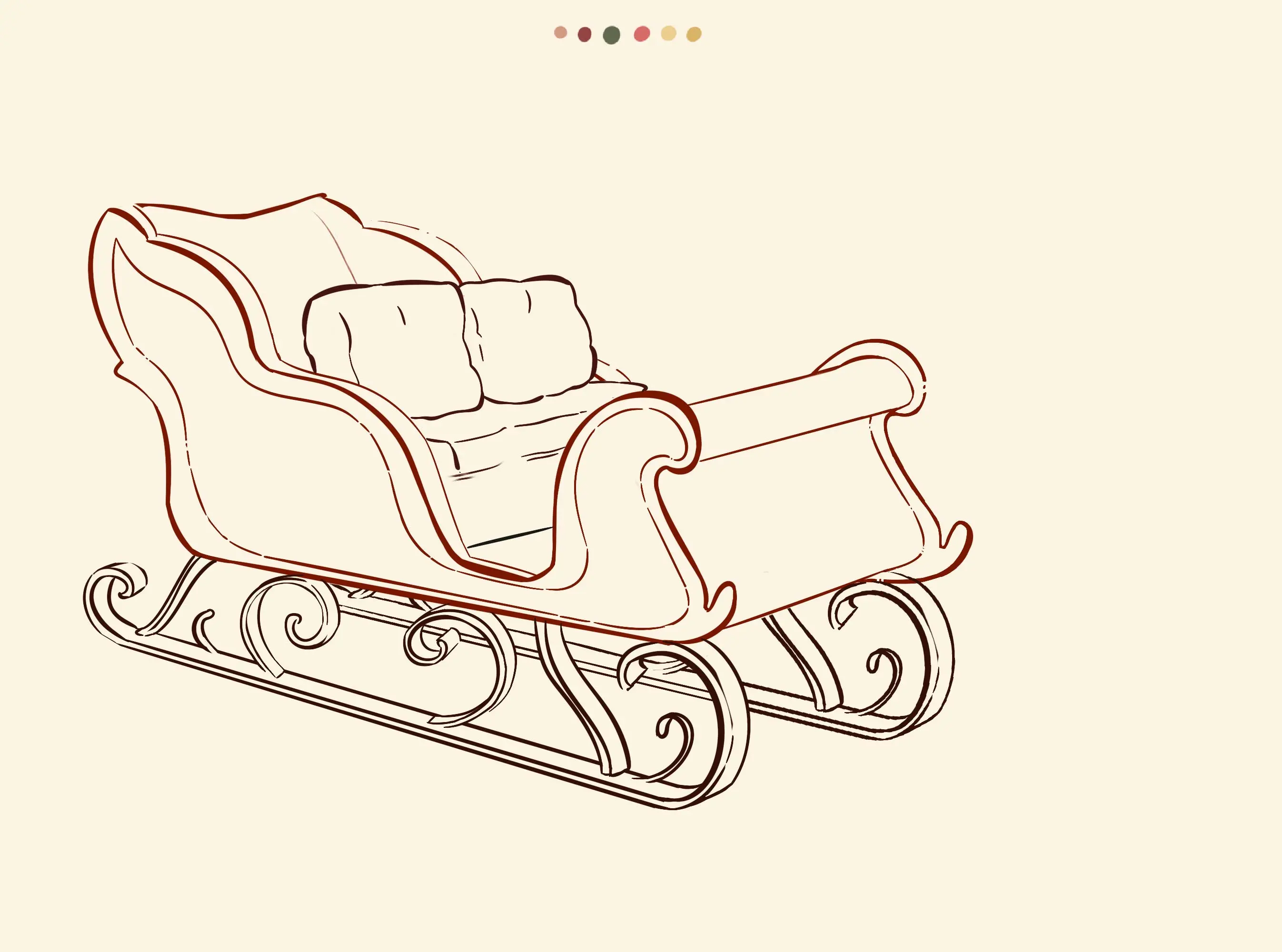dessin du second patin du traîneau de noël