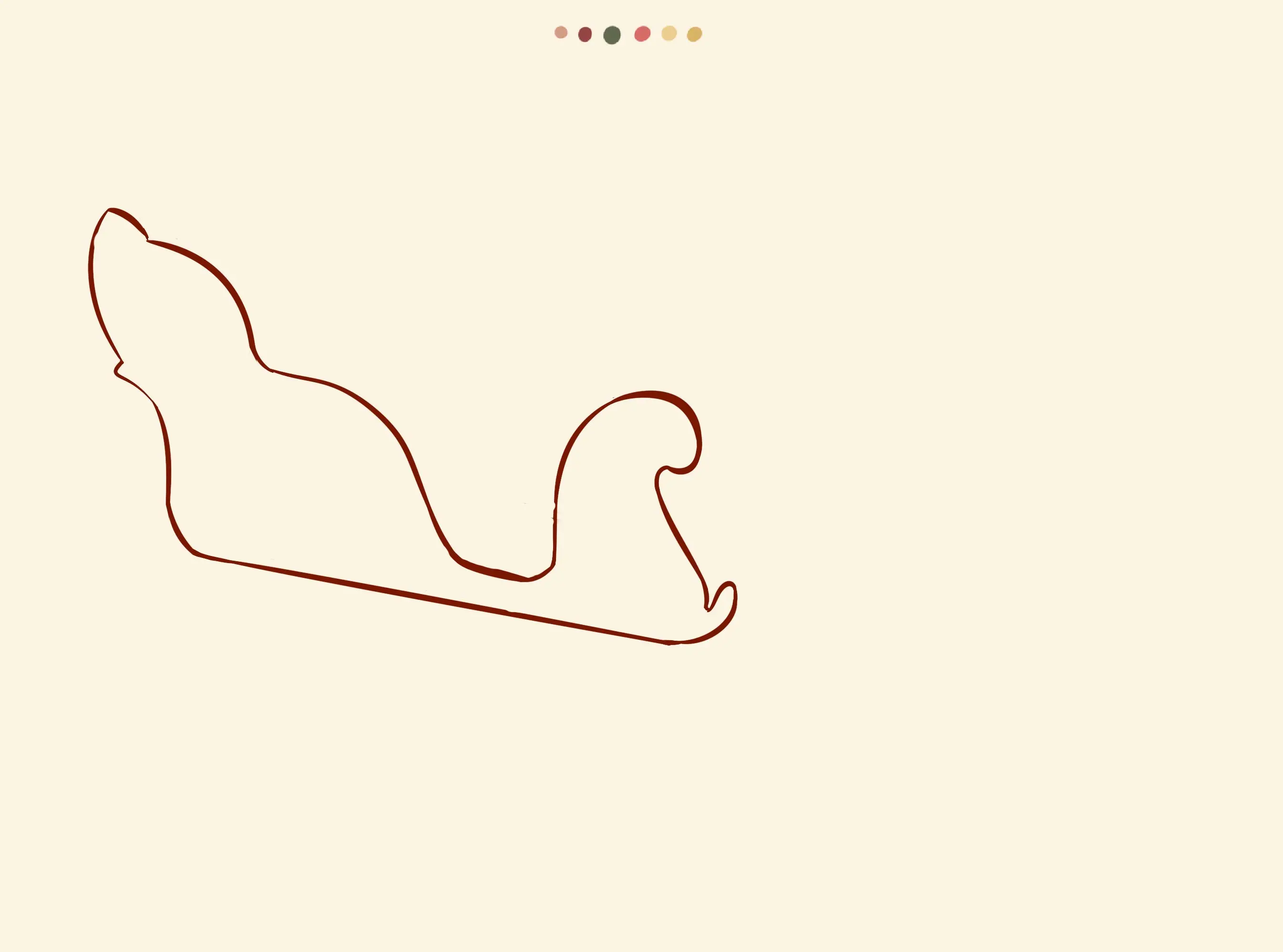 dessin de la base du traîneau de noël