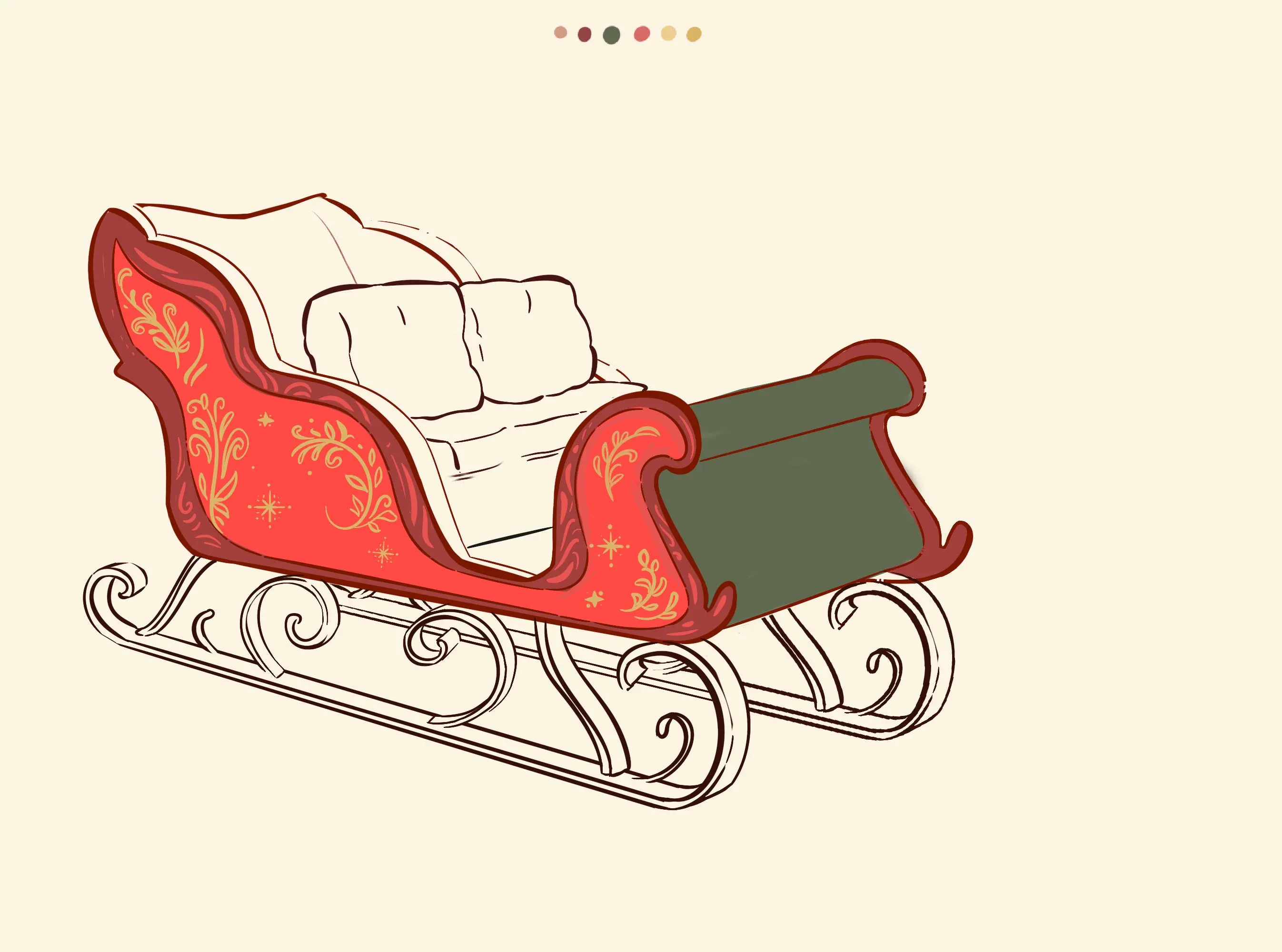 dessin des étoiles du traîneau de noël