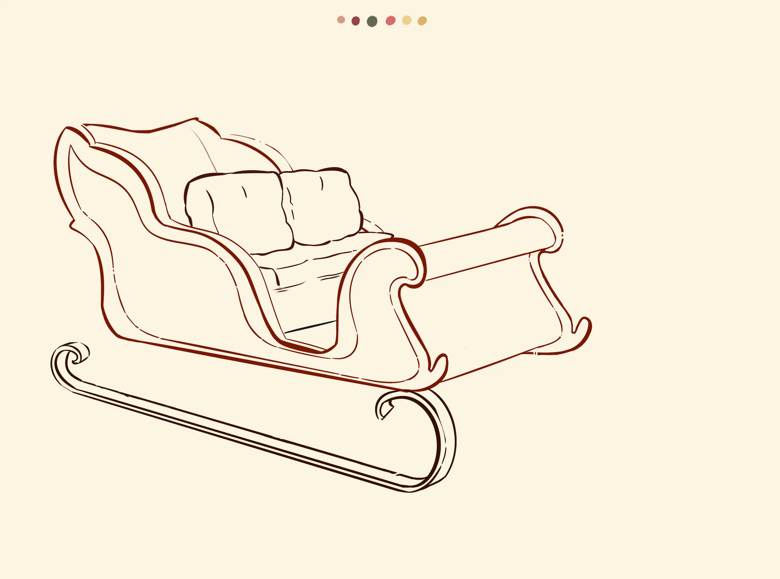 dessin du patin du traîneau de noël