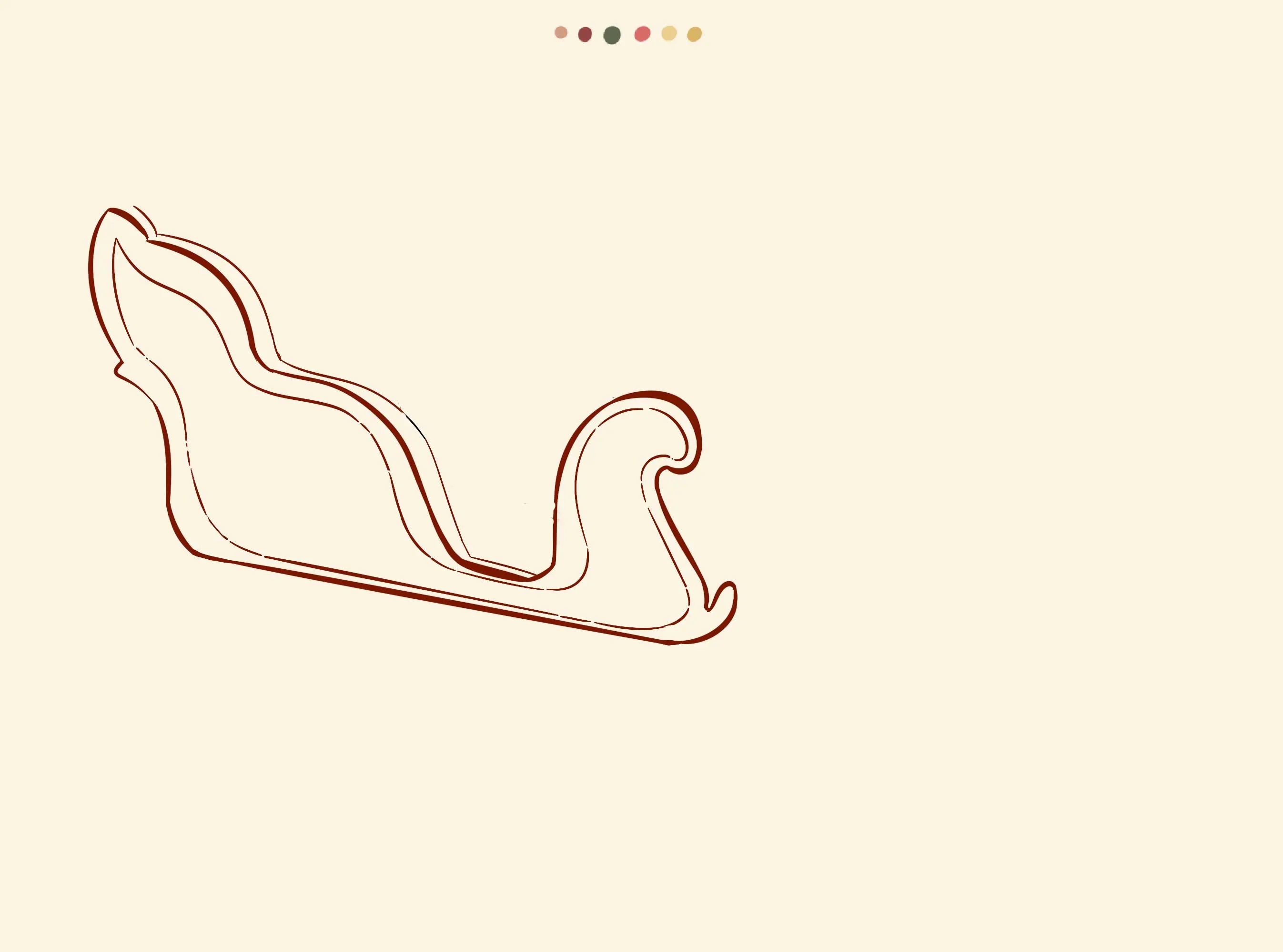 dessin du rebord du traîneau de noël