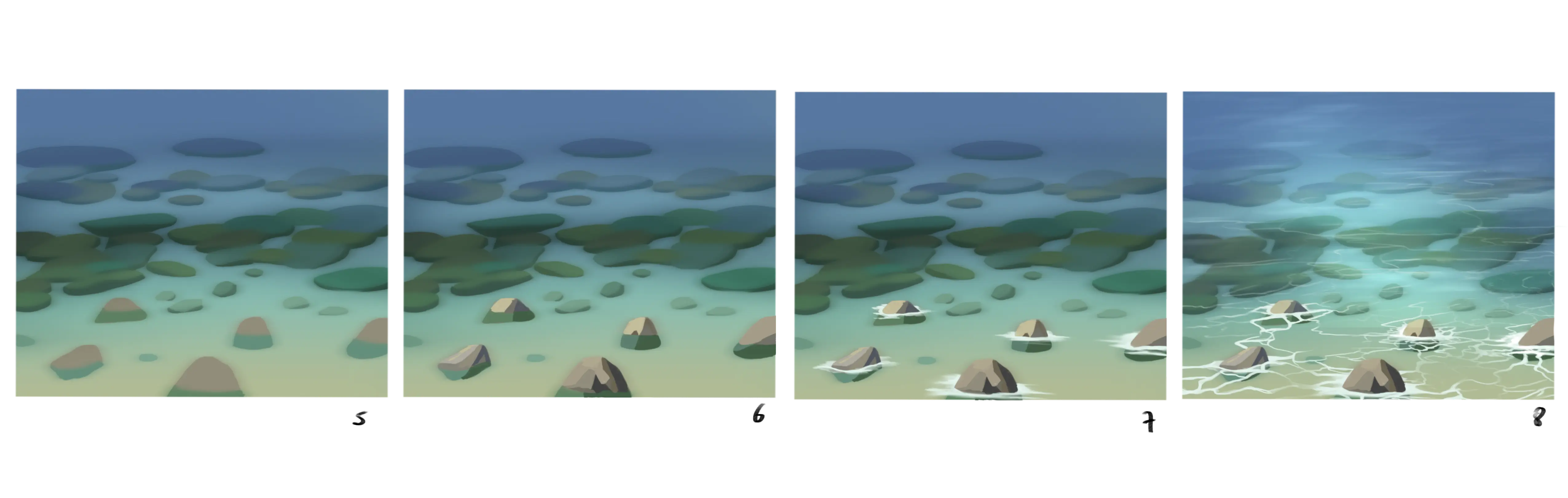 dessin d’un fond marin transparent