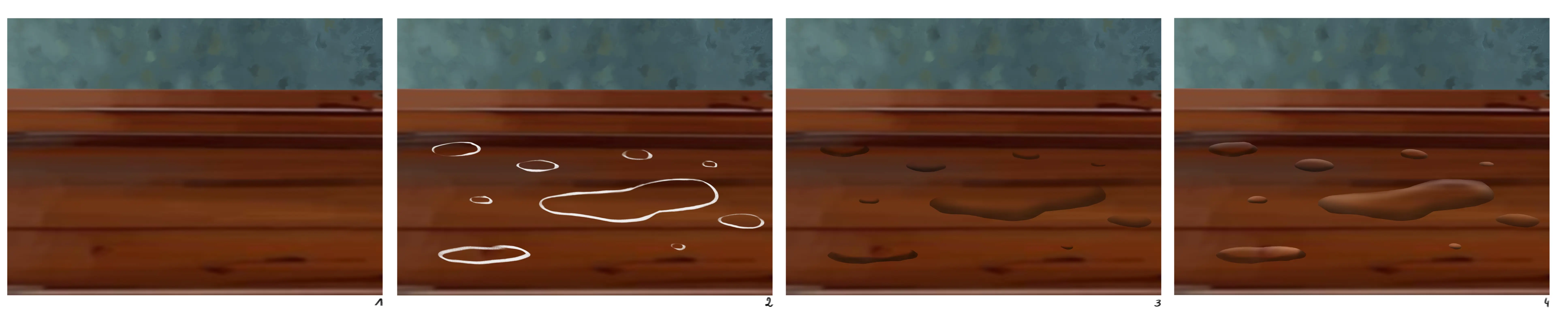 dessiner les formes des gouttes transparentes
