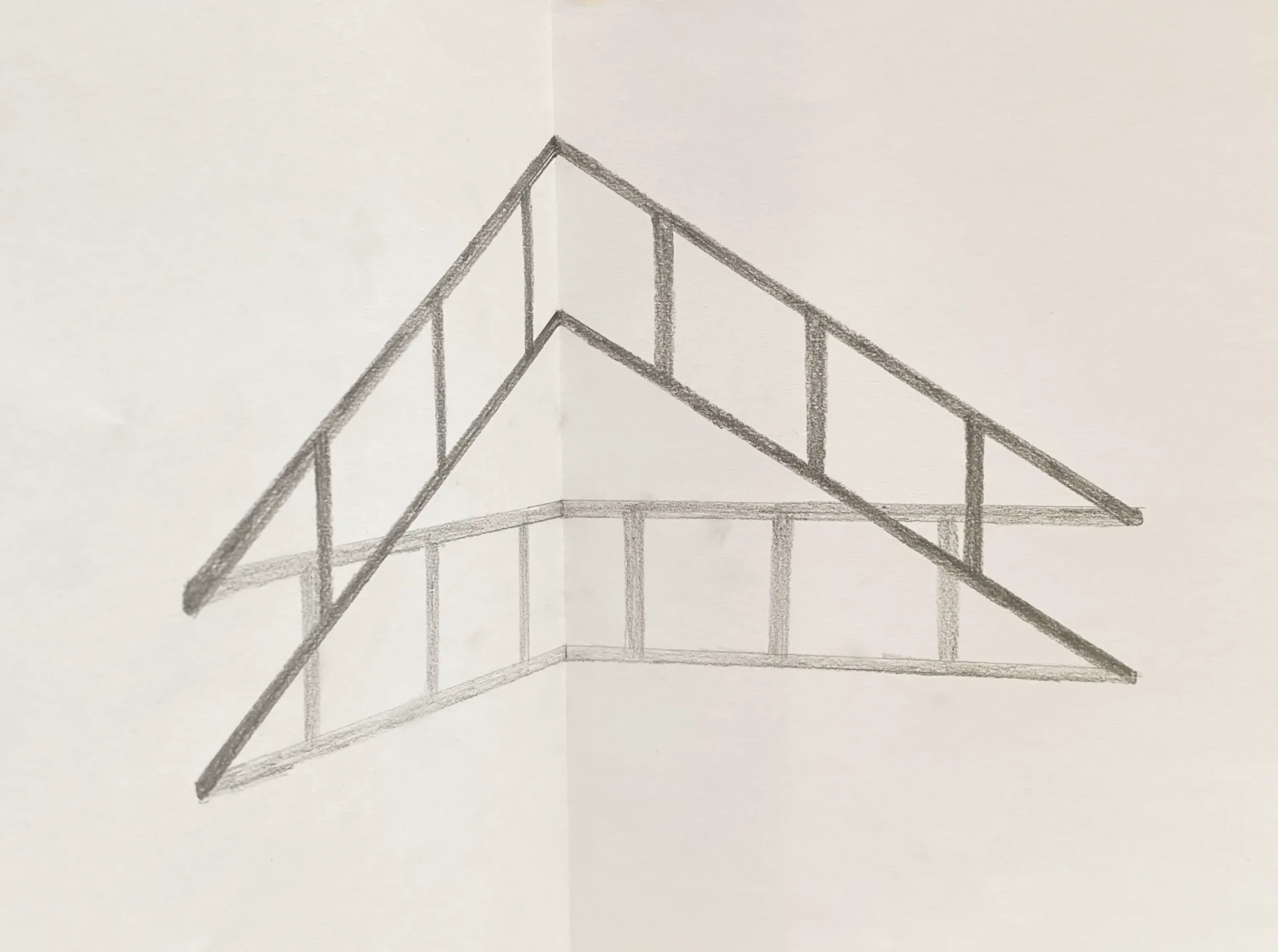 zeichnen die Sprossen einer Leiter in Trompe-l’œil