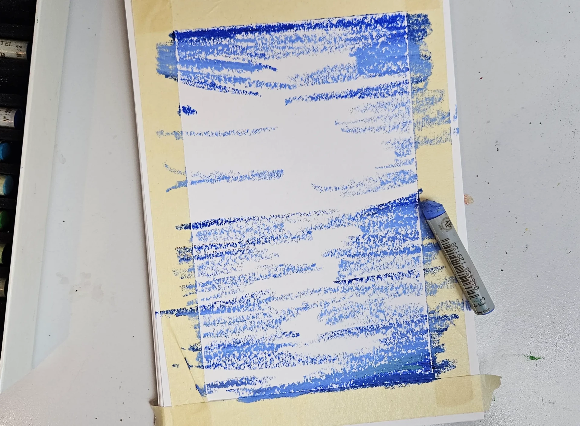 dessiner les volumes d’un coucher de soleil aux pastels à l’huile