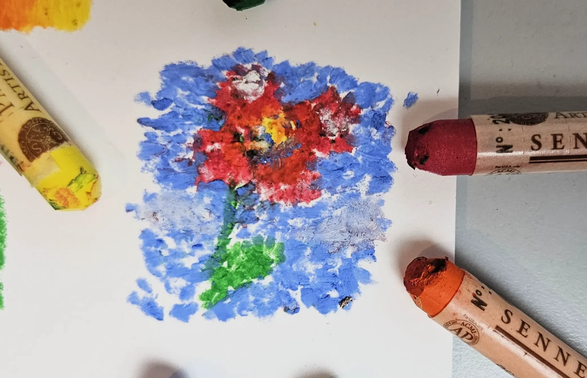 la méthode du pointillisme avec les pastels à l’huile