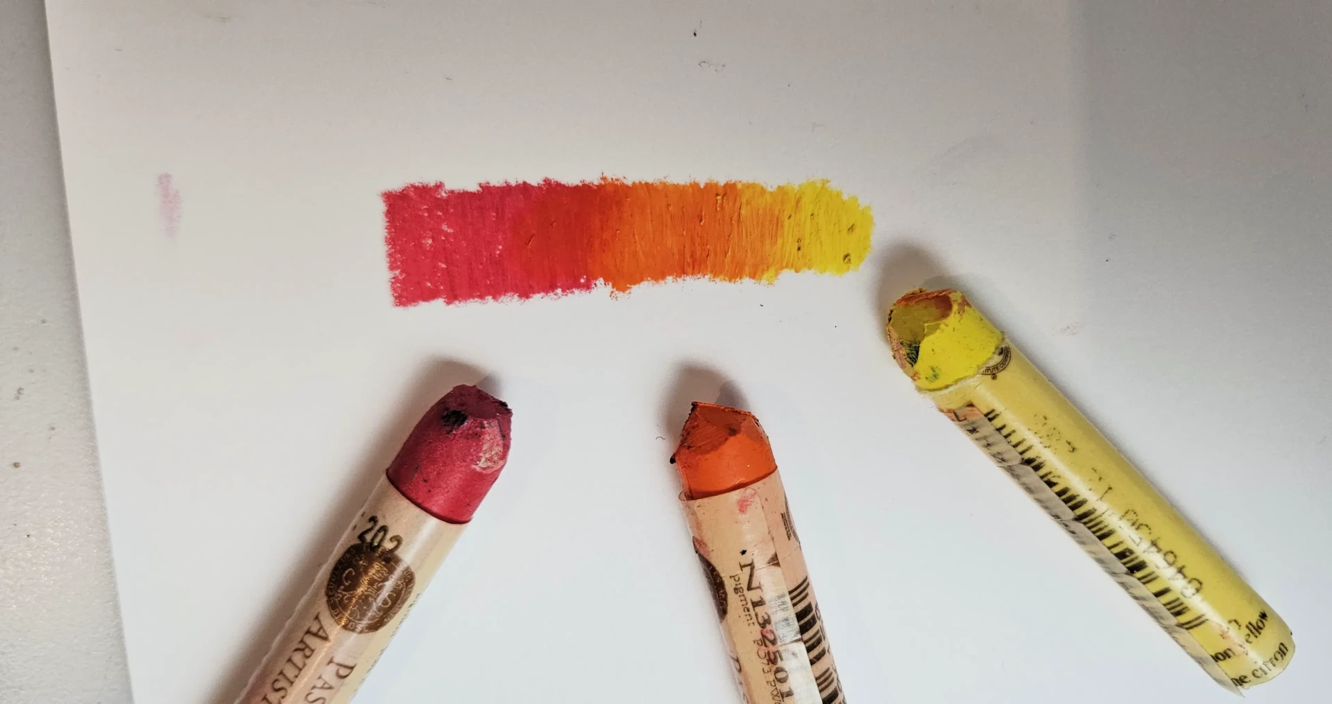 superposer les couleurs avec des pastels à l’huile