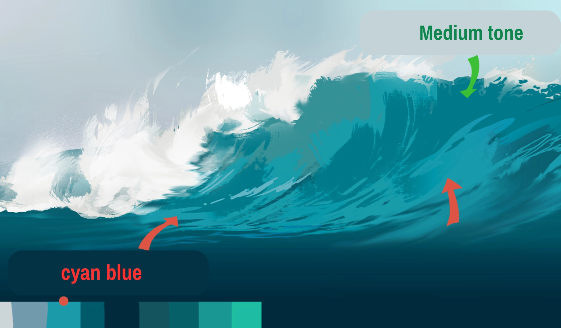 colored image of the water reflections