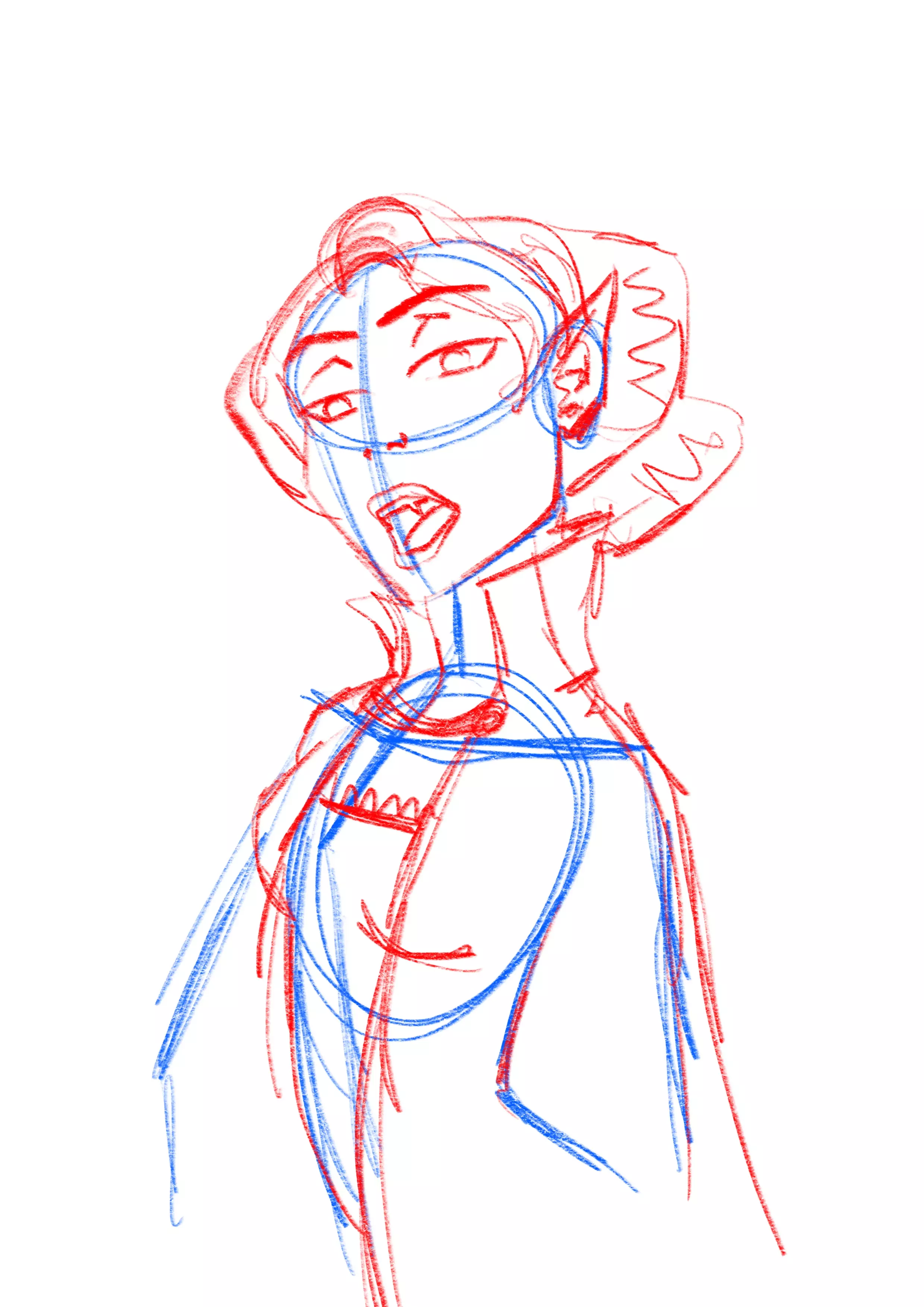 dessin des détails du visage d’un vampire