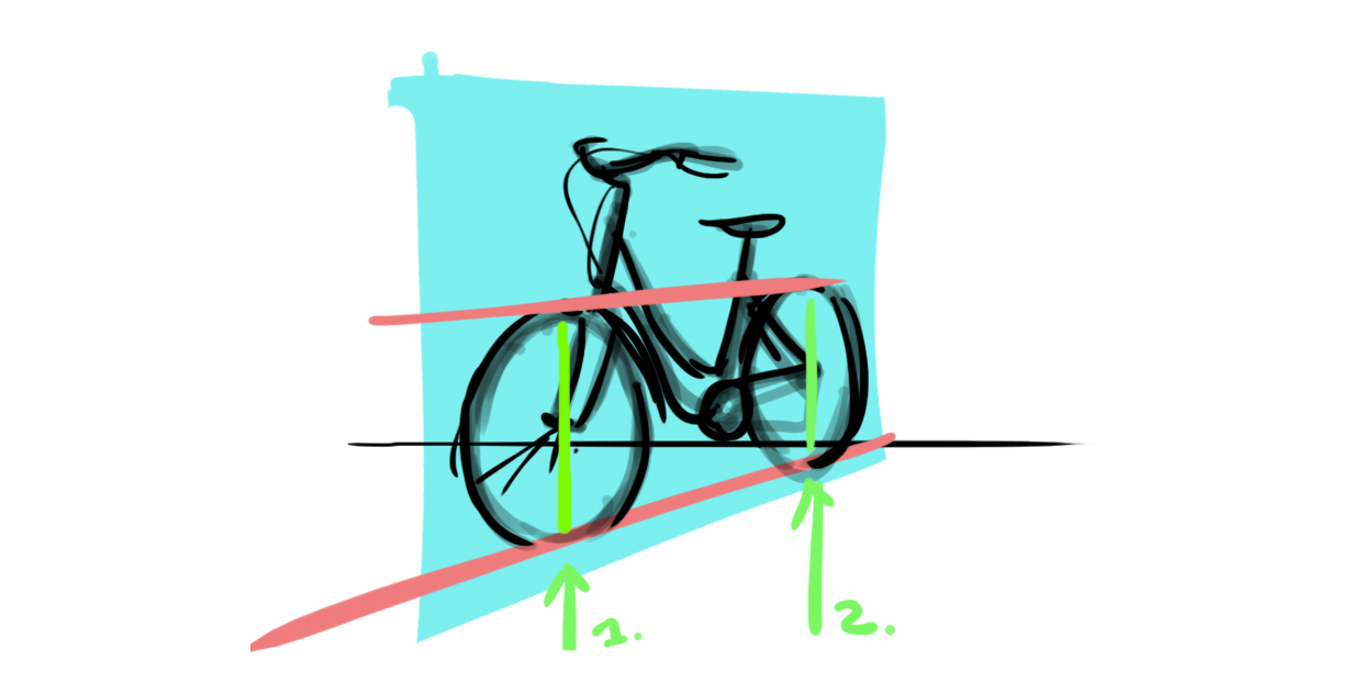 croquis avec perspective du vélo