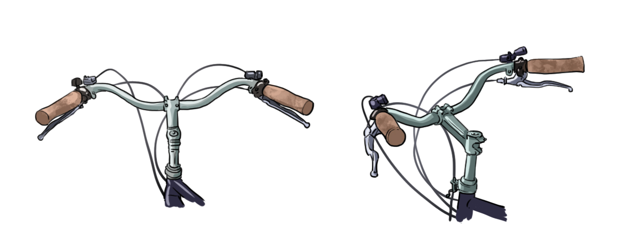 dessiner le guidon du vélo