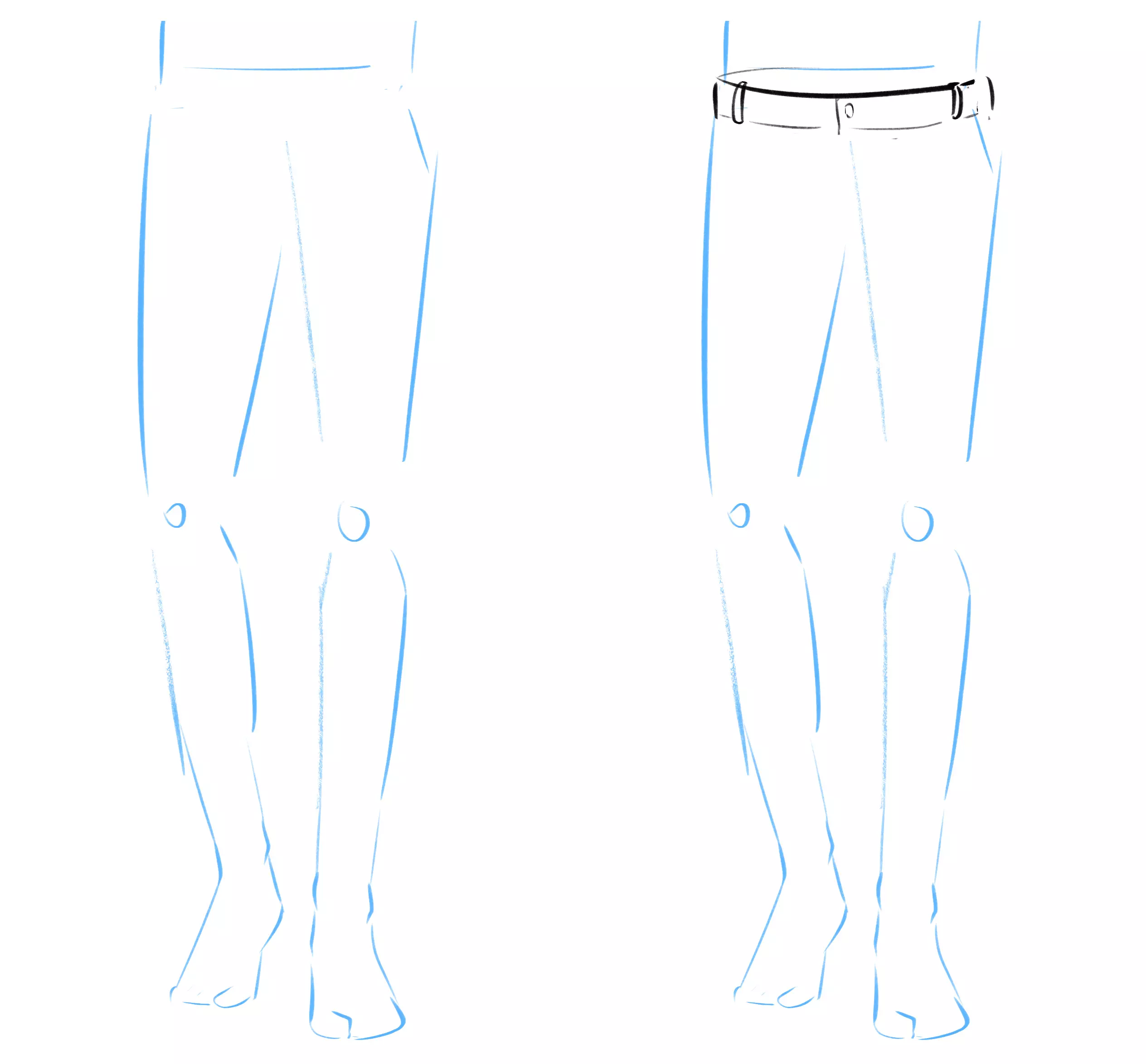 dessin de la bande d’un pantalon pour homme