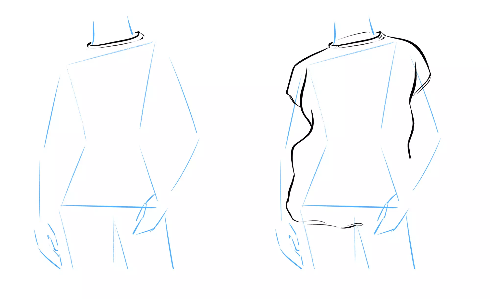 dessin du col d’un sweatshirt