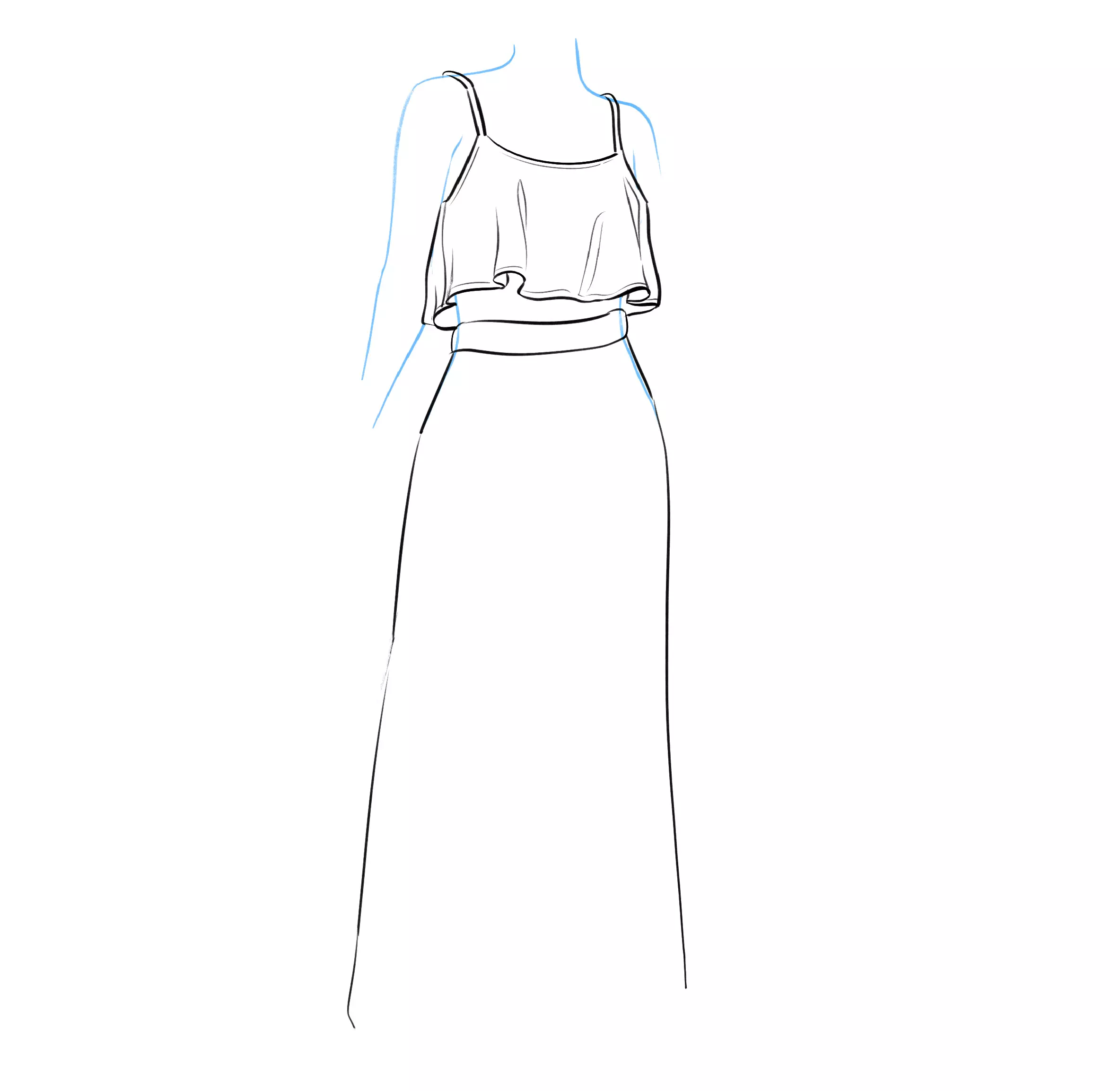 dessin les côtés d’un pantalon