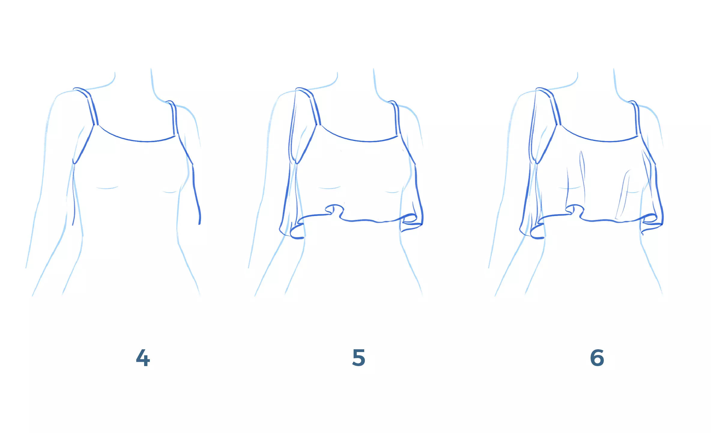 dessin des coutures d’un top