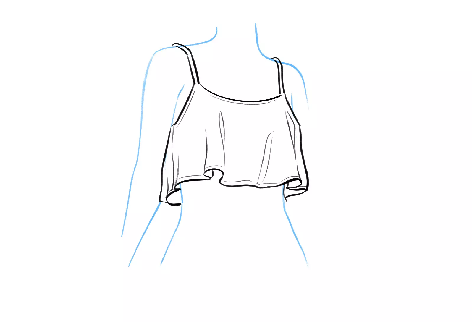 dessin des détails d’un top