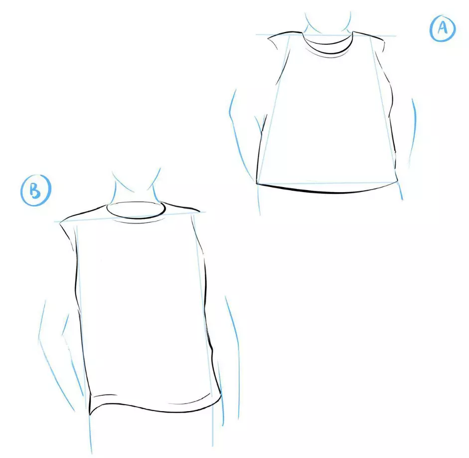 dessin de la forme d’un t-shirt