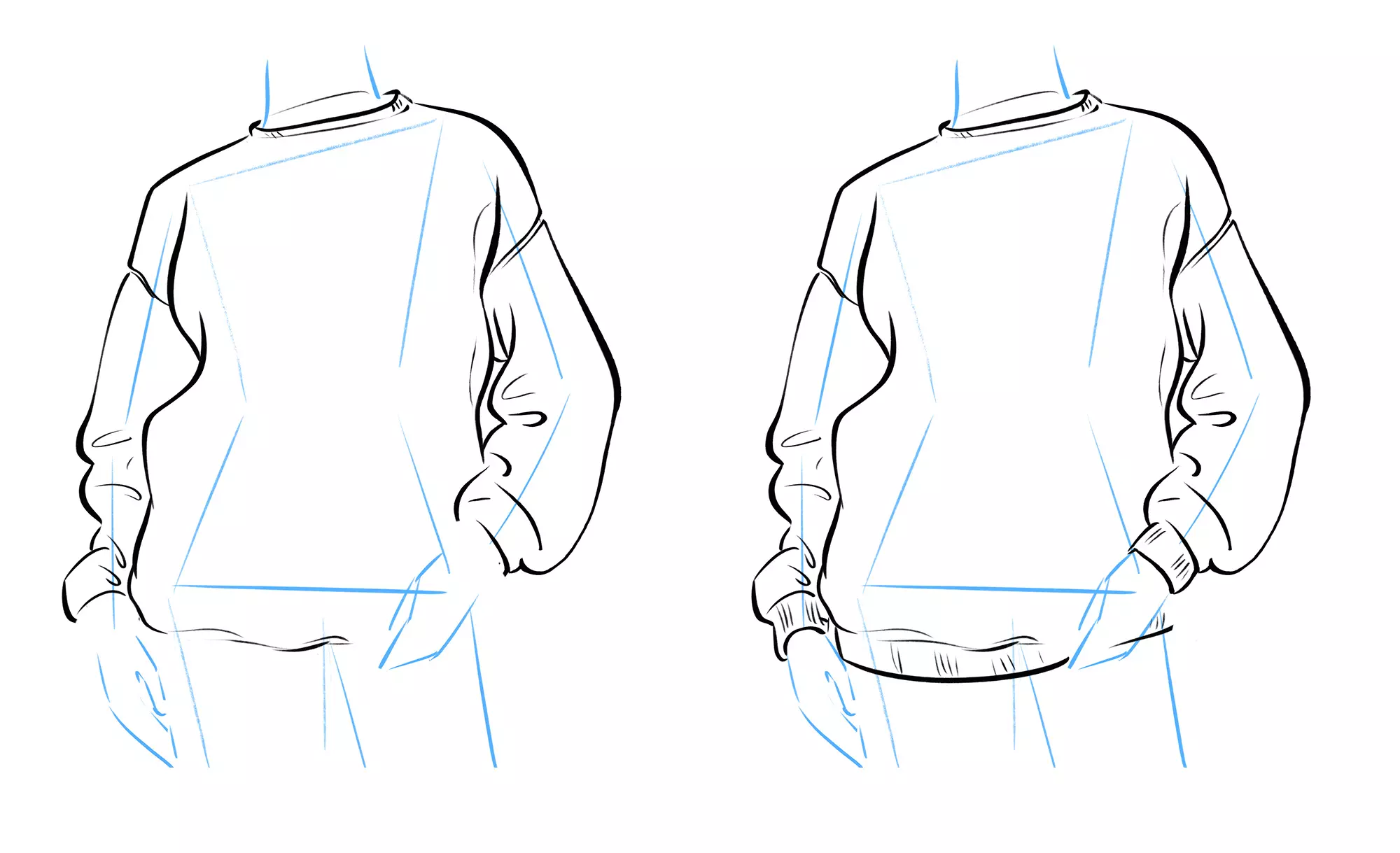 Dessiner les manches du sweatshirt