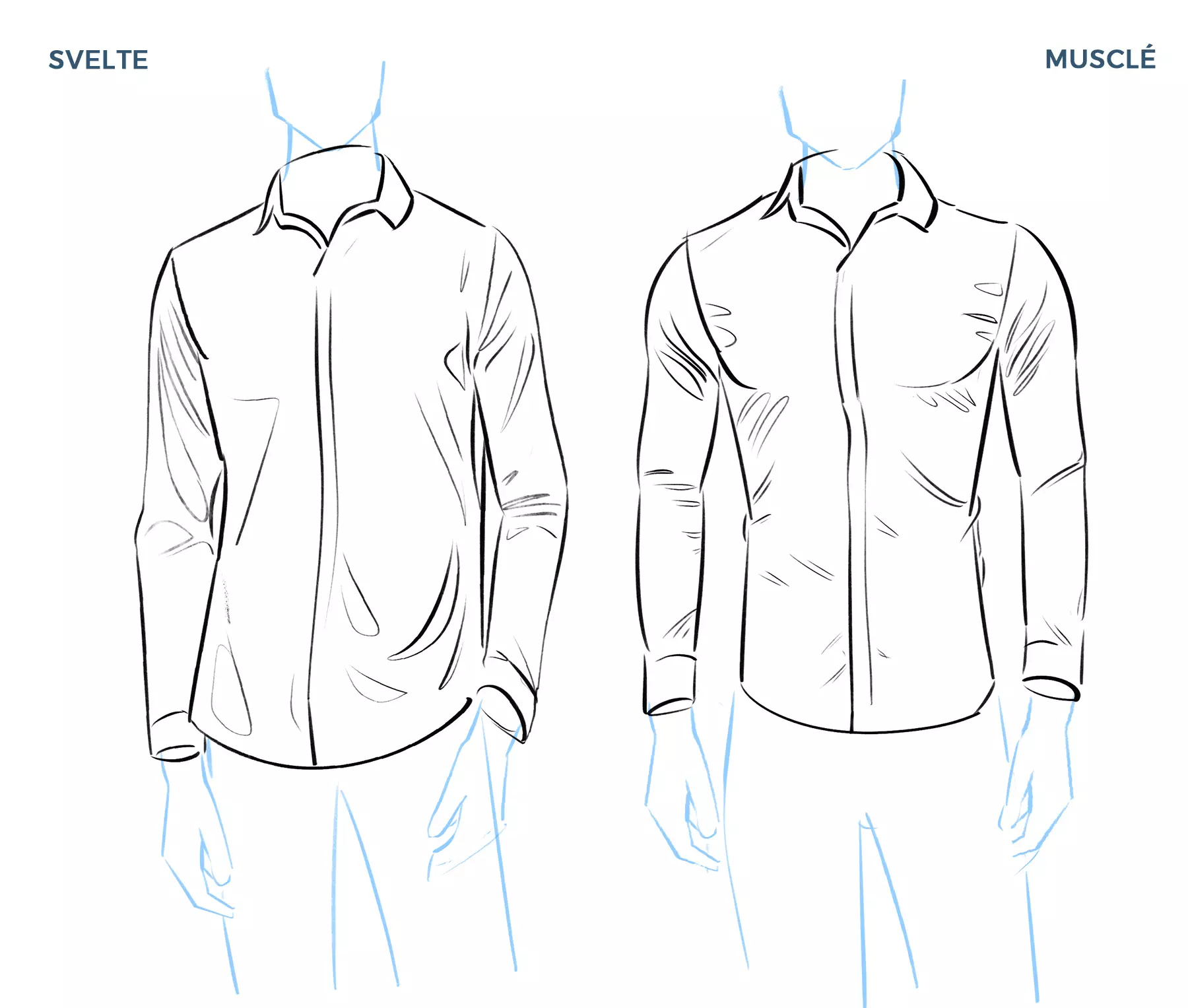 dessin des plis d’une chemise