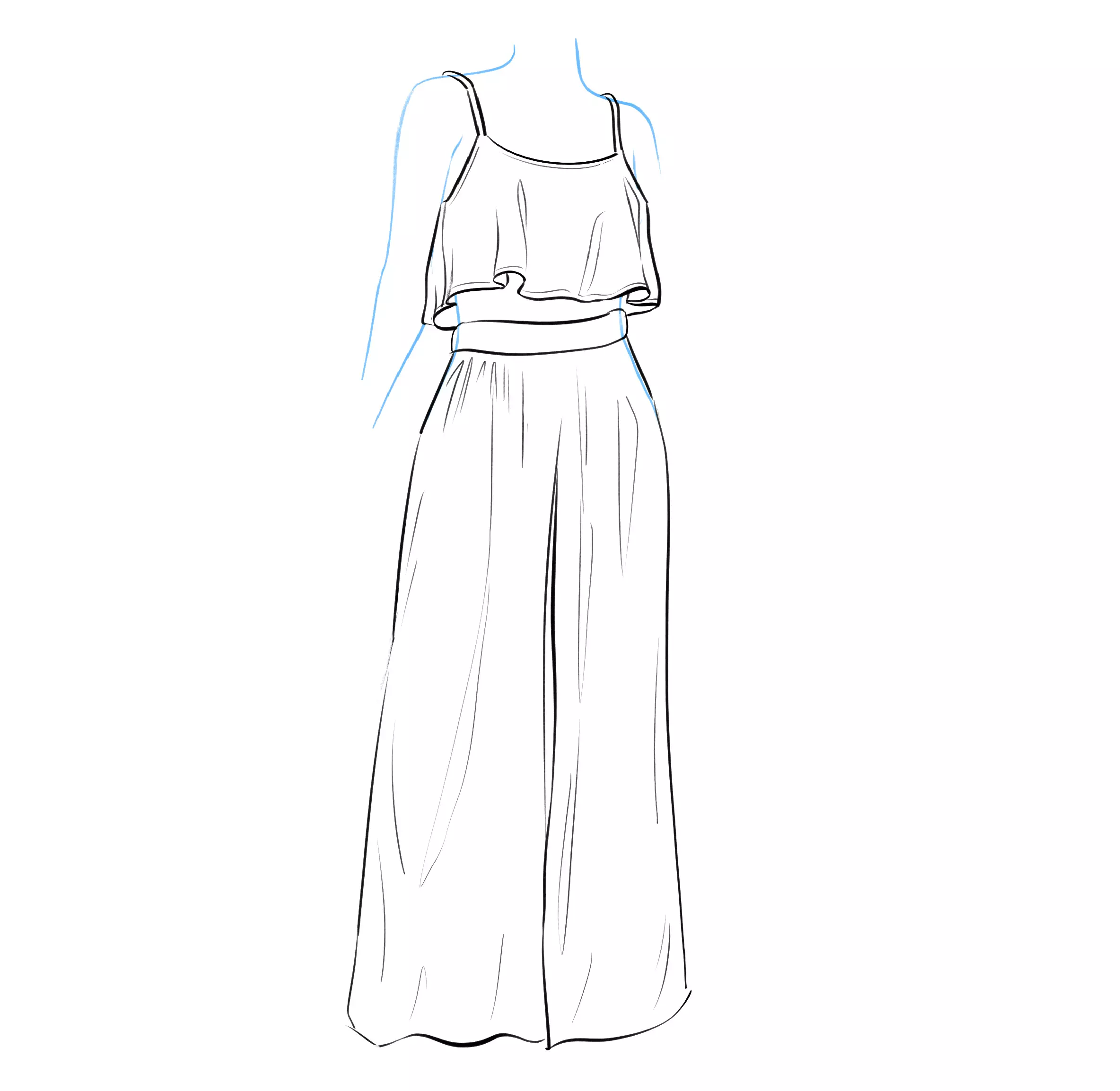 dessin des plis du pantalon