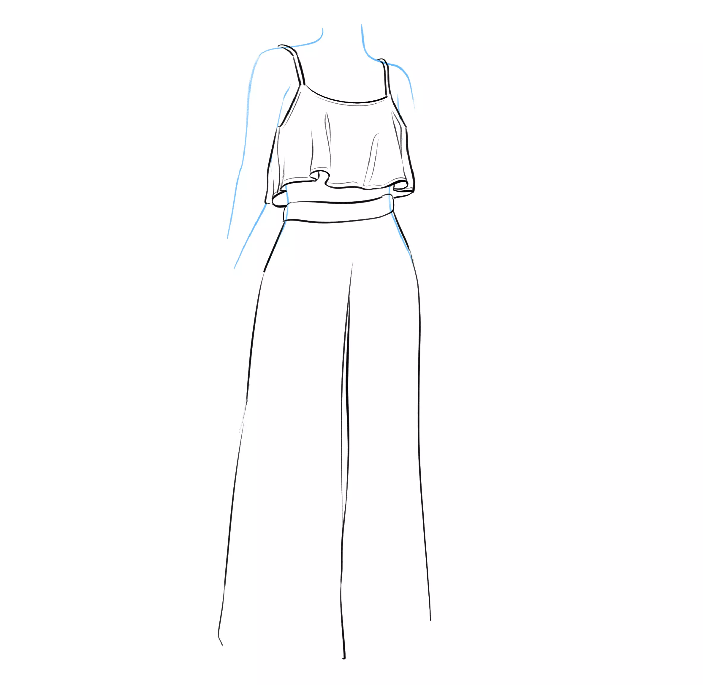 suite du dessin du pantalon