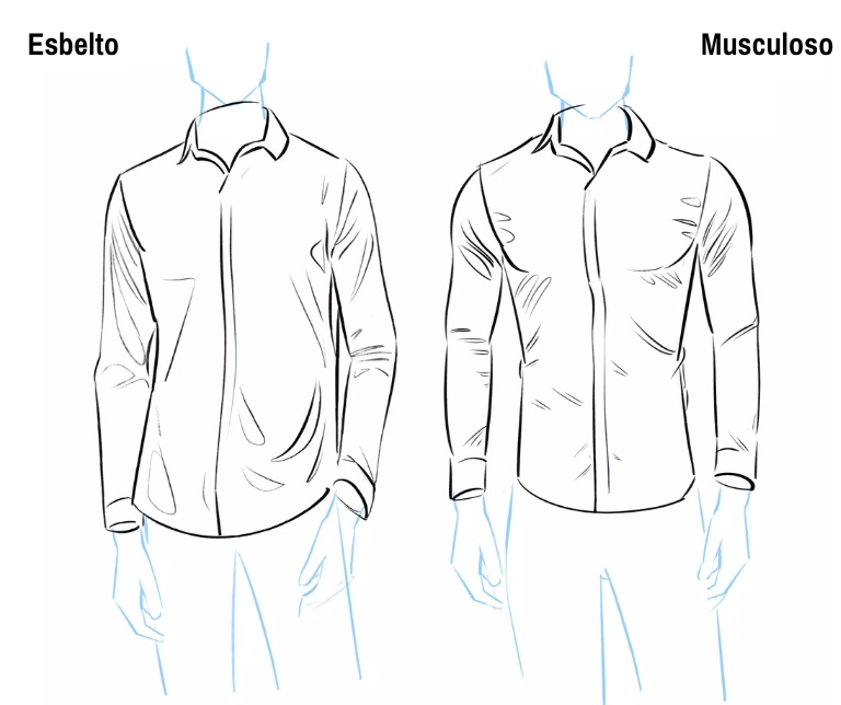 dibujo de los pliegues de una camisa