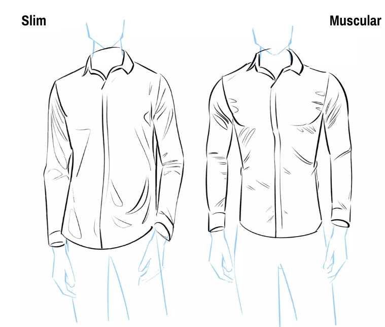 drawing of the folds of a shirt