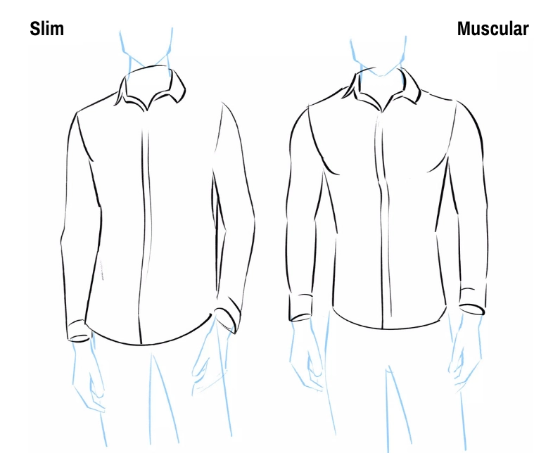 Draw the seams of the shirt