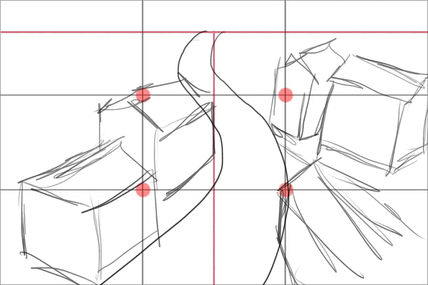 dibujar las casas de un pueblo