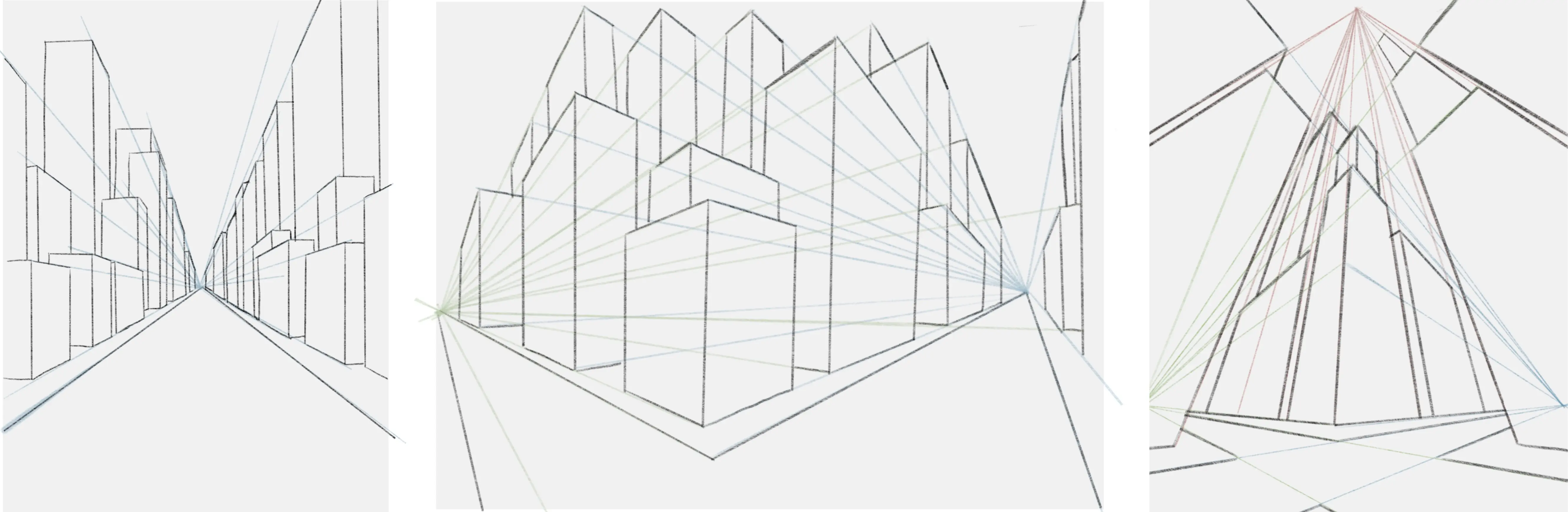 dessiner les volumes d’une ville en perspective