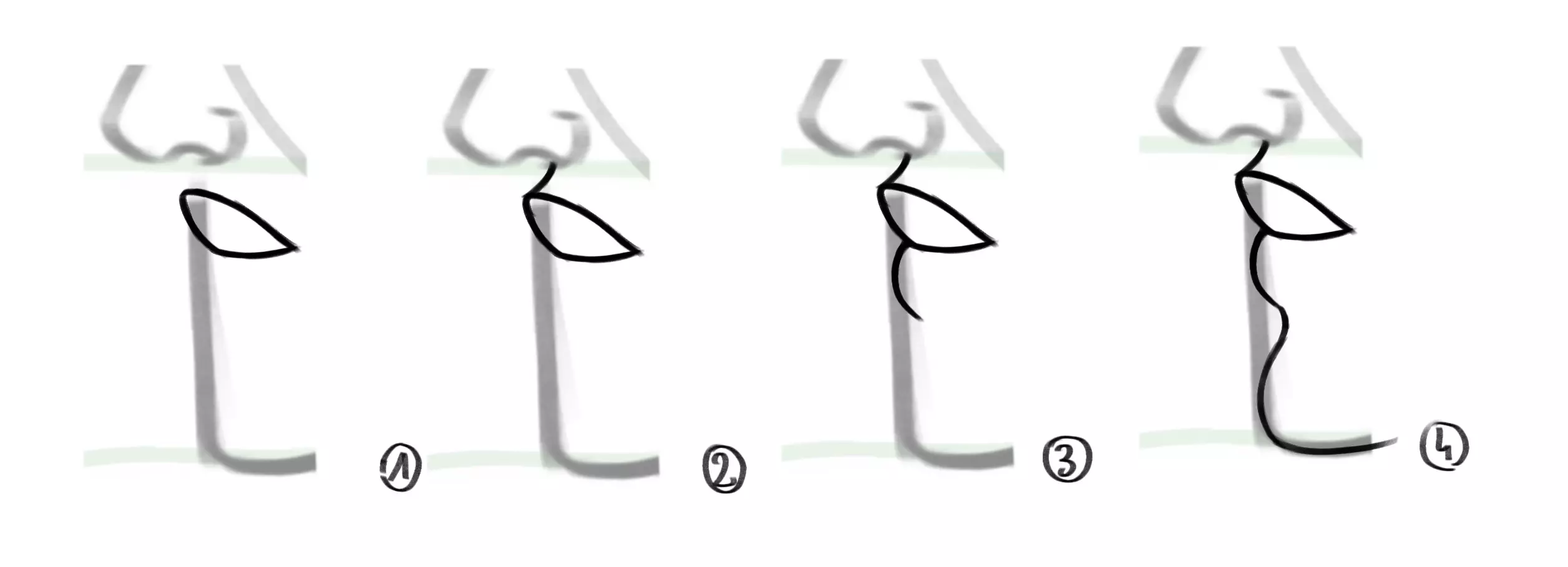 dessin de la bouche d’un visage de profil