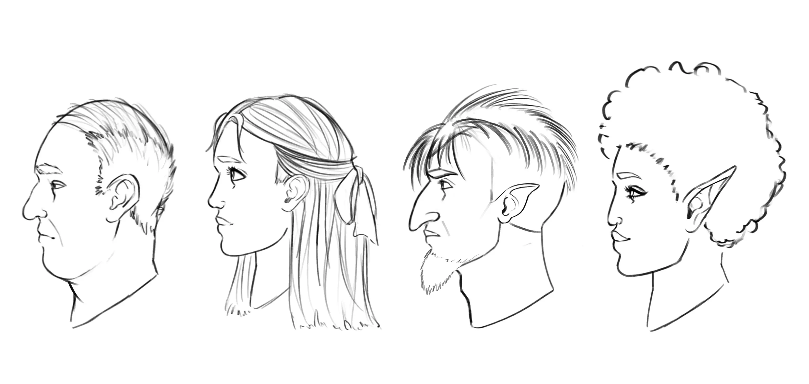 exemples de dessins d’un visage de profil