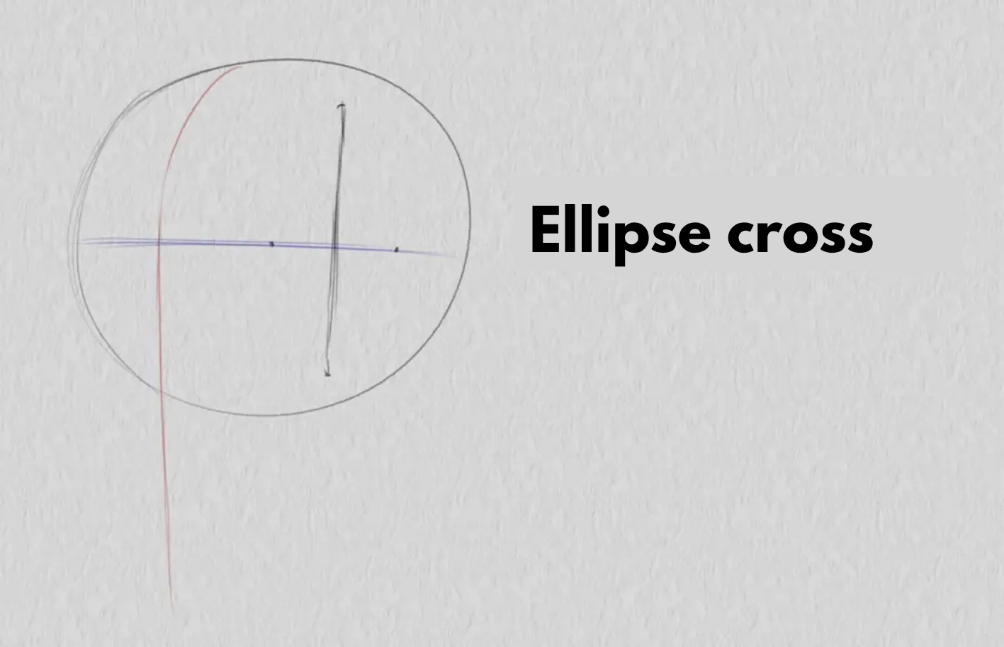 drawing the ellipse cross of a three-quarter face