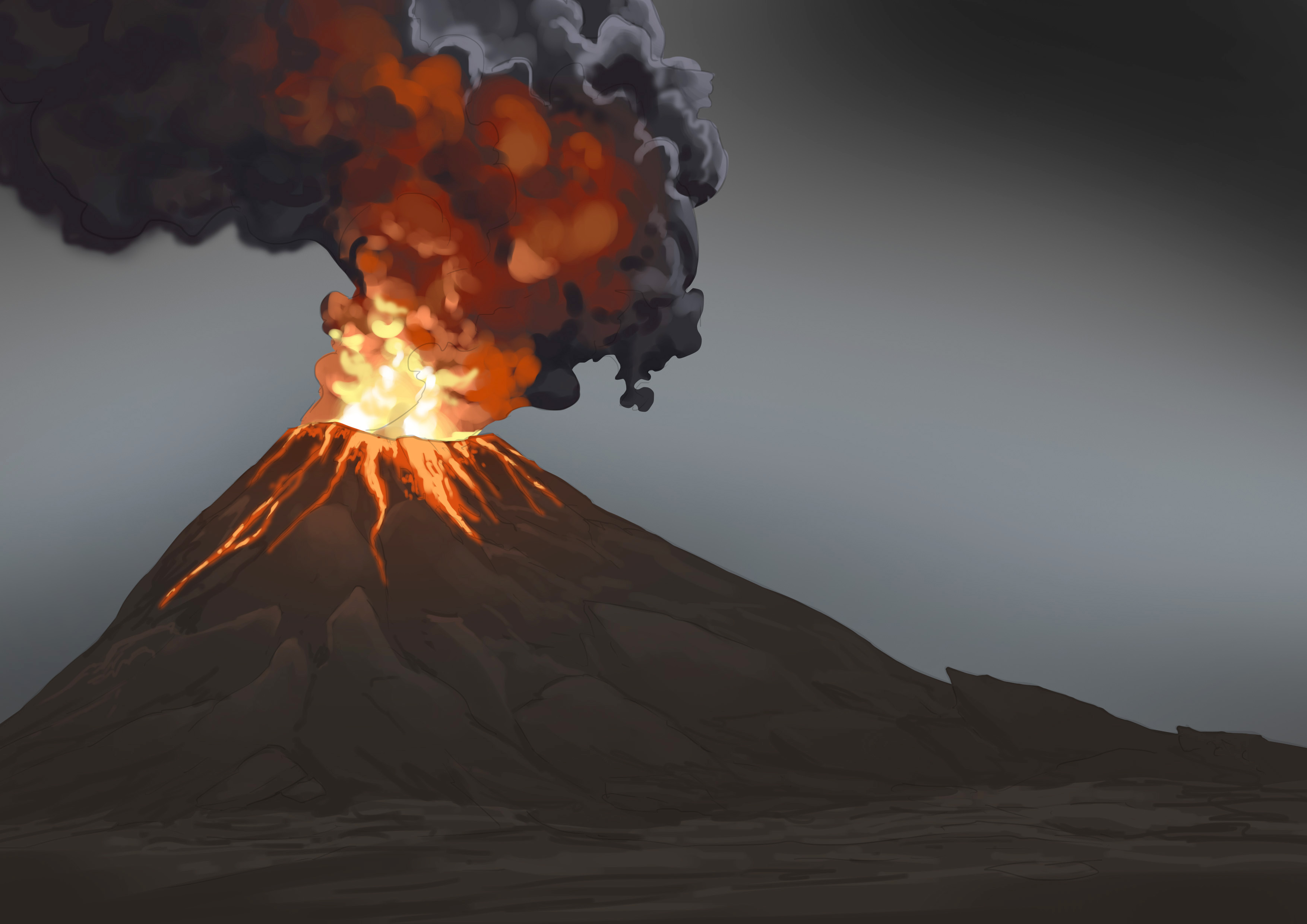 appliquer la couleur à la lave du volcan 2