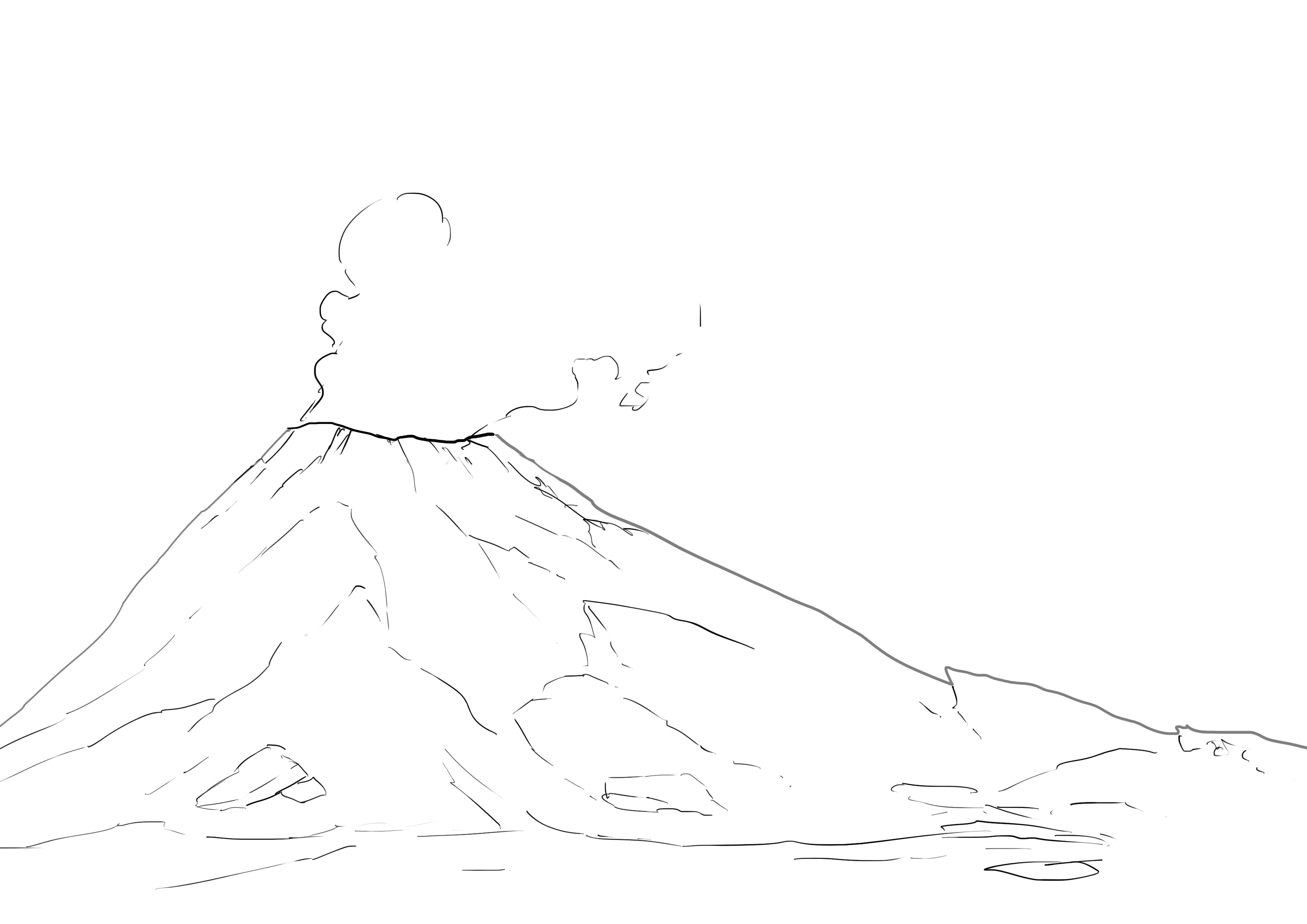 Dessiner la fumée du volcan